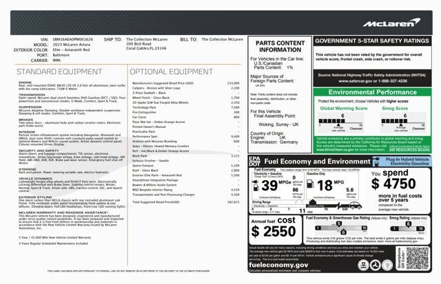 2023 McLaren Artura Performance