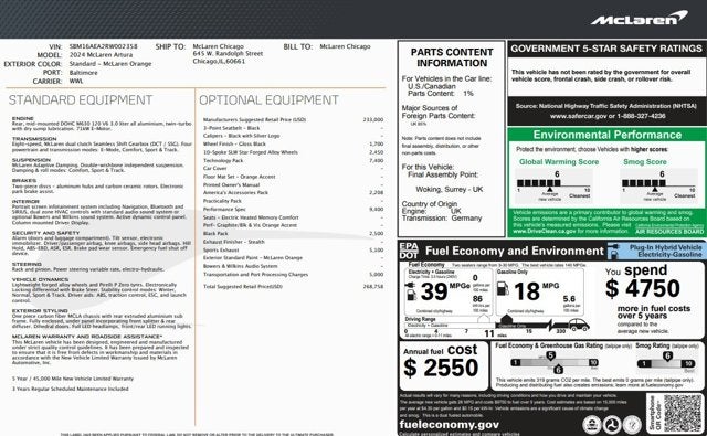 2024 McLaren Artura Performance
