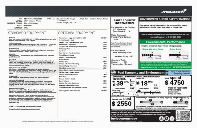 2024 McLaren Artura TechLux