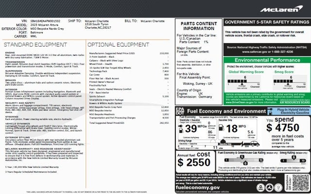 2023 McLaren Artura Base