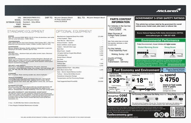 2023 McLaren Artura TechLux
