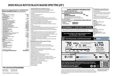 2025 Rolls-Royce Black Badge Spectre Black Badge