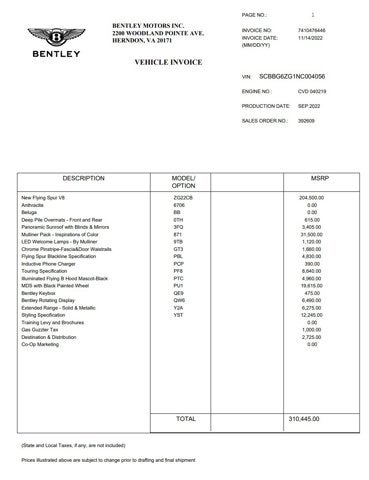 2022 Bentley Flying Spur V8