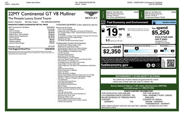 2022 Bentley Continental GT V8