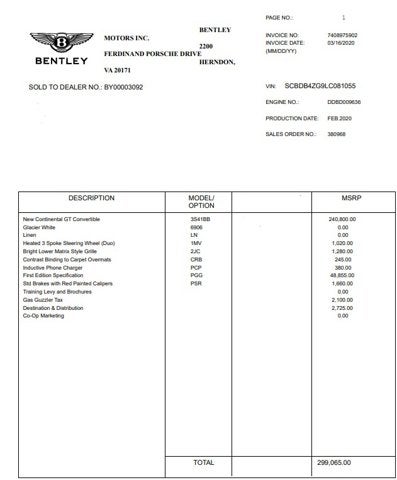 2020 Bentley Continental GTC First Edition