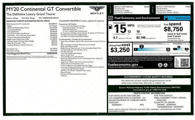 2020 Bentley Continental GTC