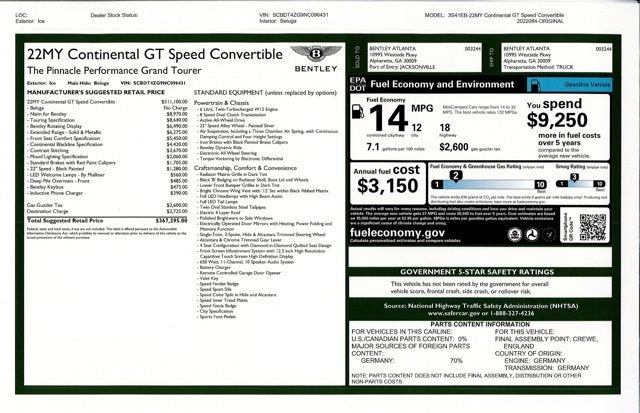 2022 Bentley Continental GTC Speed