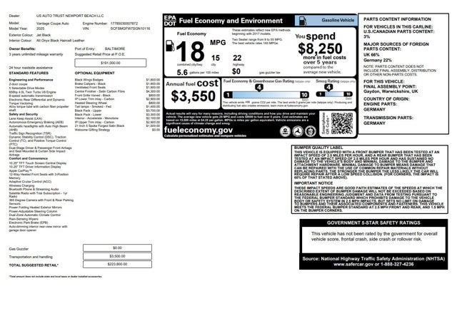 2025 Aston Martin Vantage Base