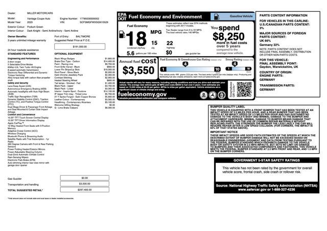 2025 Aston Martin Vantage Base