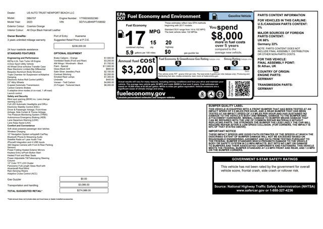 2023 Aston Martin DBX 707