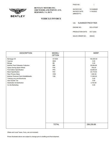 2022 Bentley Bentayga V8