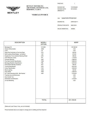 2023 Bentley Bentayga V8
