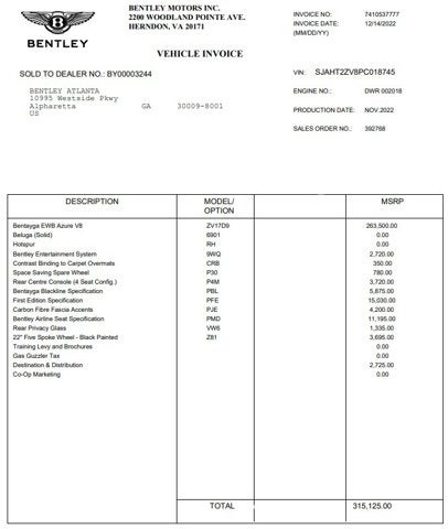 2023 Bentley Bentayga EWB Azure V8 First Edition