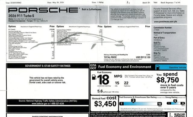 2026 Porsche 911 Turbo S