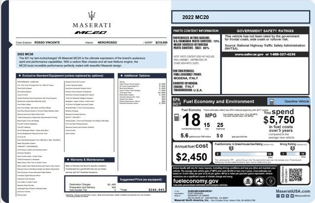 2022 Maserati MC20 