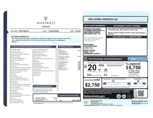 2023 Maserati Ghibli Modena Q4