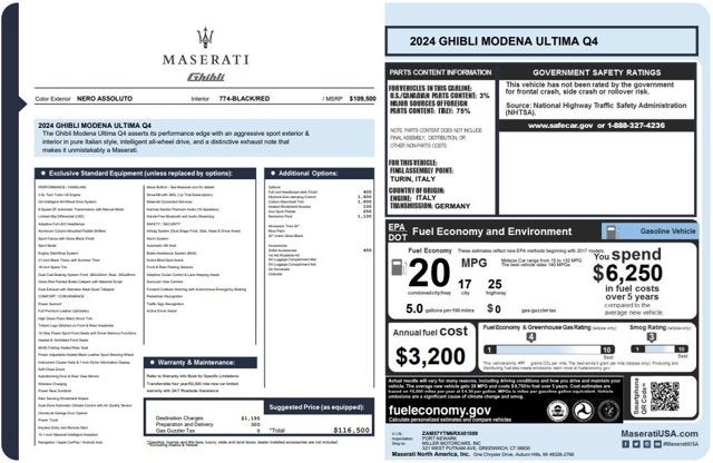 2024 Maserati Ghibli Modena Ultima Q4