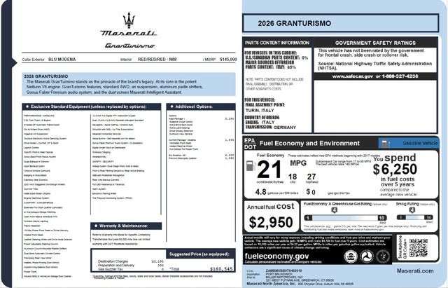 2026 Maserati GranTurismo 