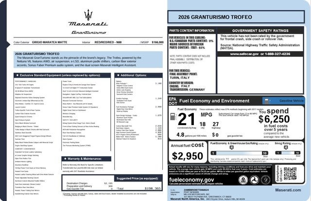 2026 Maserati GranTurismo Trofeo