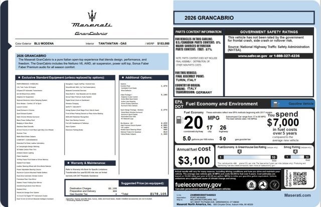 2026 Maserati GranCabrio 