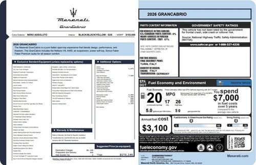 2026 Maserati GranCabrio 