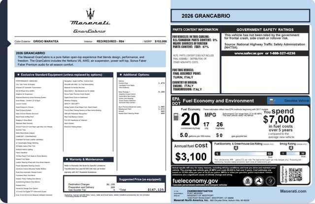 2026 Maserati GranCabrio Modena