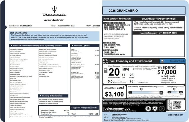 2026 Maserati GranCabrio 