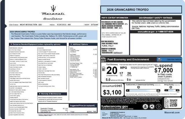 2026 Maserati GranCabrio Trofeo