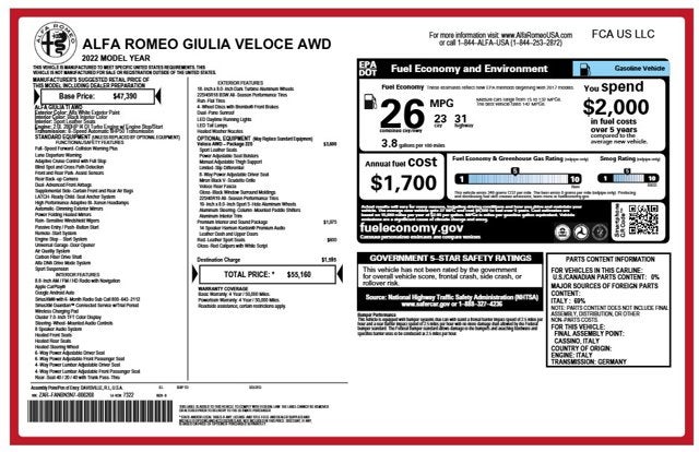 2022 Alfa Romeo Giulia Veloce