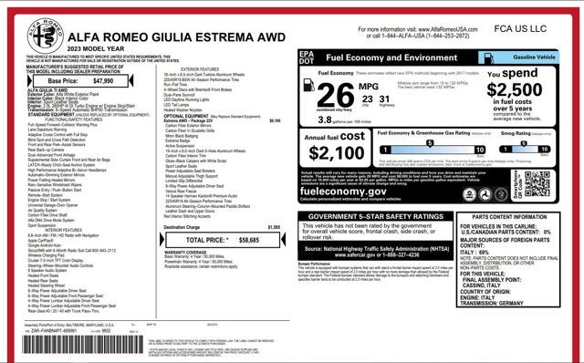 2023 Alfa Romeo Giulia Estrema