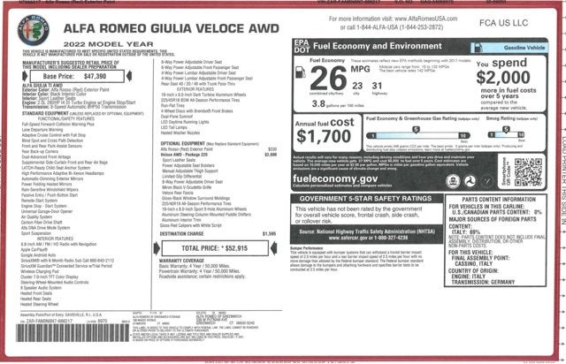 2022 Alfa Romeo Giulia Veloce
