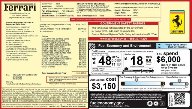 2024 Ferrari 296 GTS Base