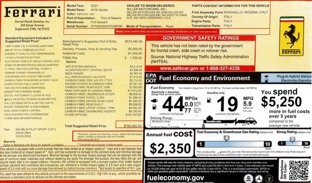 2023 Ferrari SF90 Spider Base