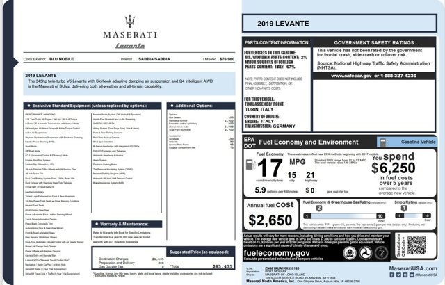 2019 Maserati Levante 