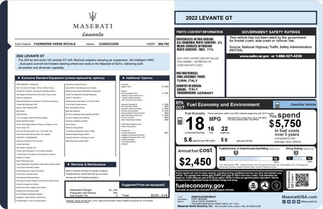 2022 Maserati Levante GT