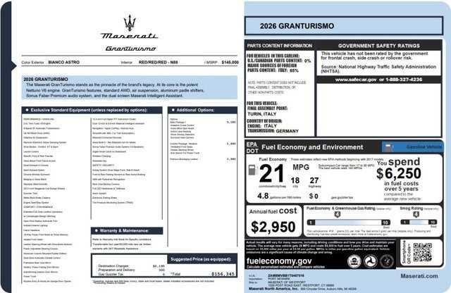 2026 Maserati GranTurismo Modena