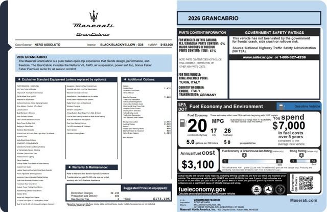 2026 Maserati GranCabrio 