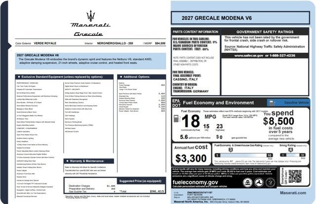 2027 Maserati Grecale Modena V6